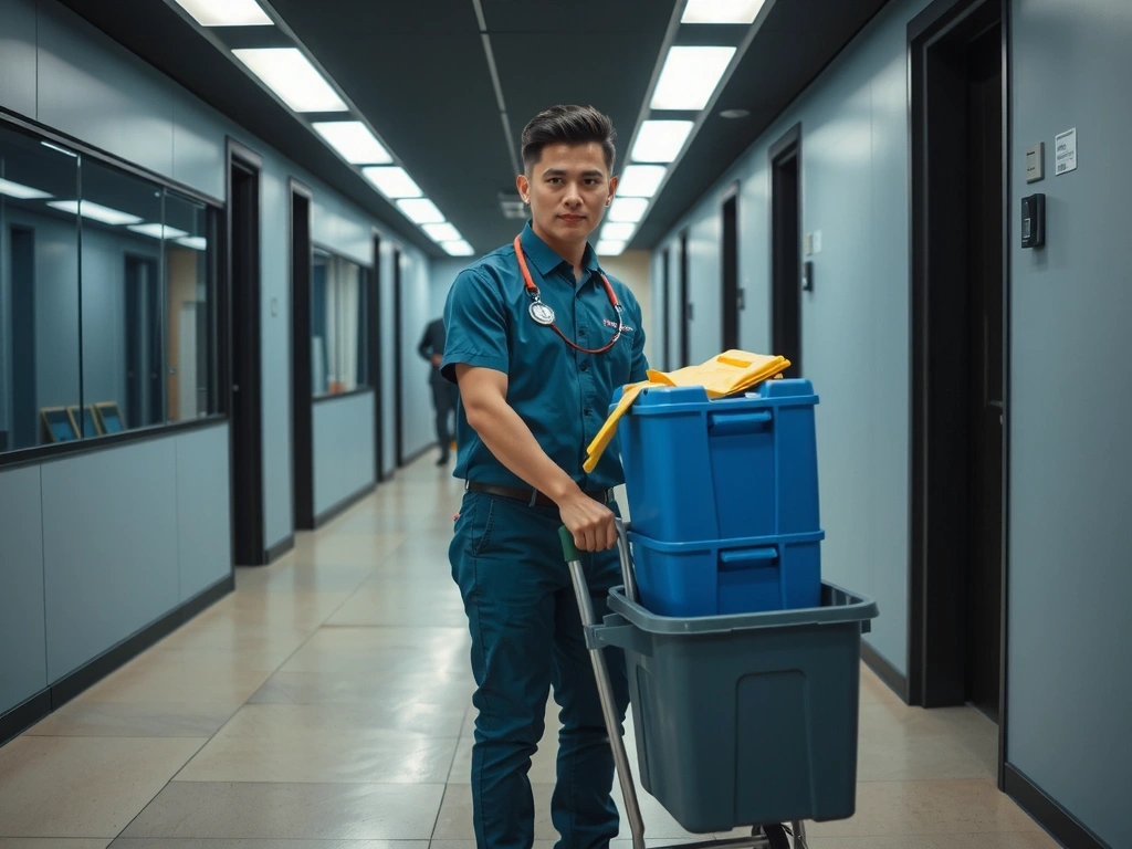 Uklízečka organizuje vybavení