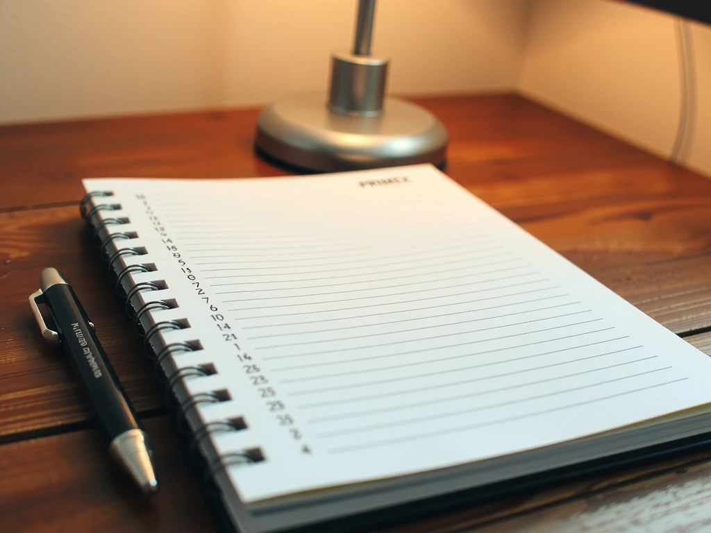 Detailní záběr na plán zakázek a poznámky v diáři