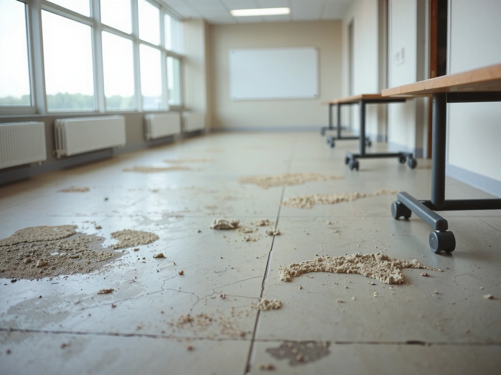 Podlaha před úklidem