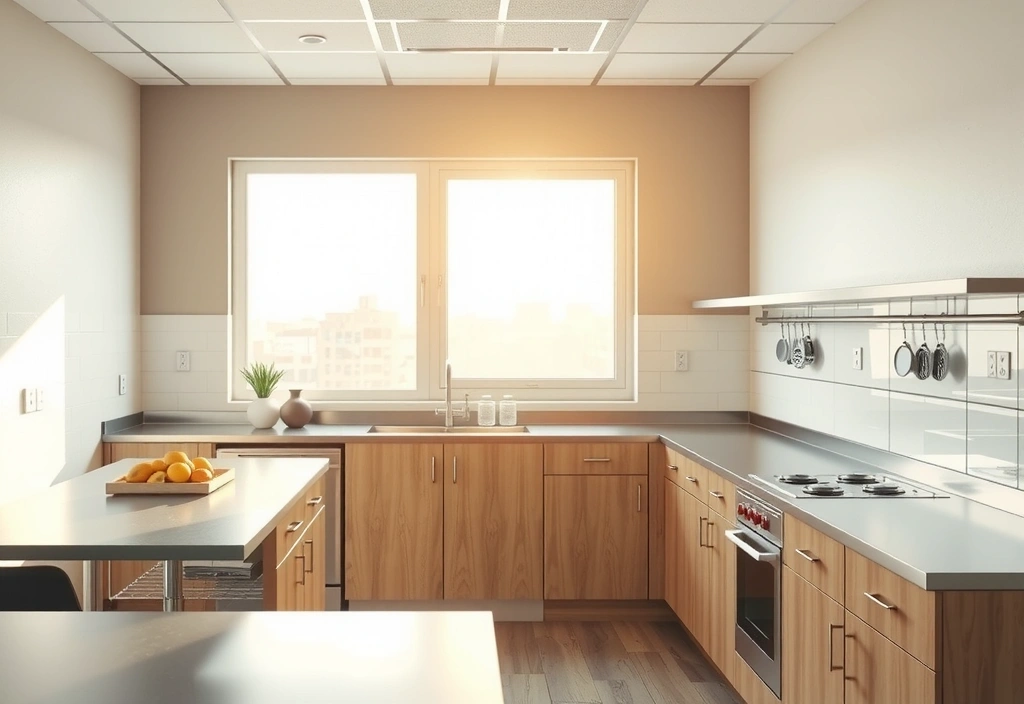 Ráno v kancelářské kuchyňce